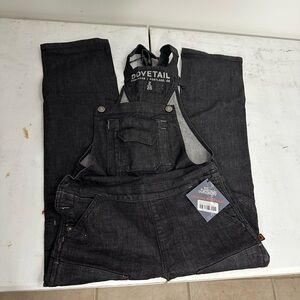 Dovetail women’s overalls - heathers black denim NWT - size 2 / 28”